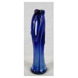 Vintage Hand-Blown Art Glass Vase - Blue
