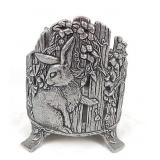 Vintage Pewter Votive Candleholder- Bunny Theme