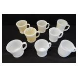 Vintage Fire-King Milk Glass Coffee Mugs (8)