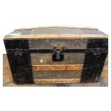 Vintage Dome-Top Steamer Trunk Chest
