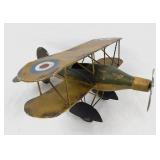 Vintage-Style Decorative Metal WW1 Biplane Model