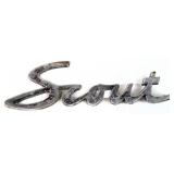Vintage IH Scout Metal Script Fender Emblem