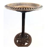 Antique Cast Iron Pedestal Bird Bath
