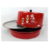 Vtg Metal Tin Cake Carrier-Keeper