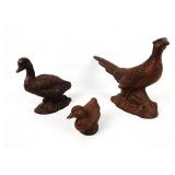(3) Bird Figurines - Molded Resin Blend