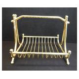 Brass Magazine Rack or Fireplace Log Holder