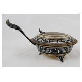Vtg Greek Copper Footed Ash Receiver Bowl