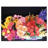 (2) Large Bins of Colorful Silk Flowers