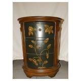 Tole Painted Style Oval End Table Night Stand