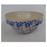Vtg Spongeware Pottery Mixing Bowl