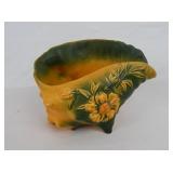 Vtg Roseville Pottery Peony Conch Shell Planter