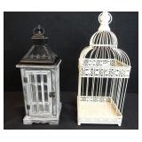 (2) Vtg Lanterns - (1) Metal, (1) Wood & Metal