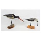 (2) Carved and Painted Wooden Shorebirds