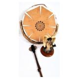 Shamanic Drum, Tomahawk, Native Angel Figurine
