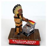 Vtg Thomas-Leeds Cast Iron Chief Mechanical Bank
