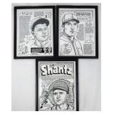 Lot Vtg Framed Bio-Illustration Prints by Joyner
