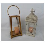 Vtg Decorative Metal & Glass Candle Lanterns
