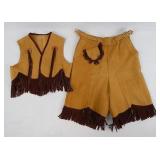 Vintage Child's Western Suede Vest & Chaps