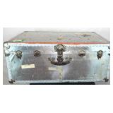 Vintage Riveted Aluminum Aviation Trunk