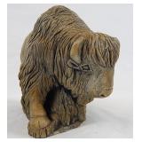 Volcanic Ash Hand-Crafted Bison Figurine