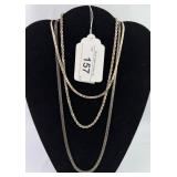 Lot of (3) Sterling Silver Necklaces 43.96g
