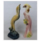 Lot Cali Pottery Bird o Paradise & Crane Figurines