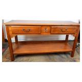 Vintage Ethan Allen Two Drawer Console Table