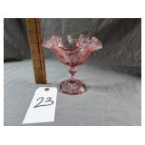 Fenton Colonial Pink Cranberry Compote Candy Dish