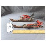 Vintage Wooden Ice Skates 16.5'L