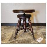 Mahogany Piano Stool with Ball & Claw Feet