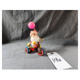 Vtg Wind Up Trade Mark Tin toy Santa on Bike