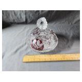 Hofbauer Byrdes Collection Ruby Red Covered Dish