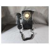 Black Rotary Dial Wall Telephone 1950-70s