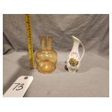 Carnival Amber Vase & Hallerstein Bavaria Vase
