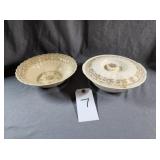 Sebring Pottery Covered Serving Bowls 22K Gold