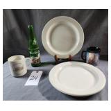 Vtg 1960s Mountain Dew Green Glass Soda Bottle