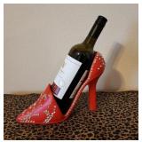 Resin Red High Heel Wine Bottle Holder