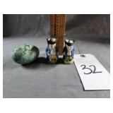 Genuine Alabaster Hand Painted Italy & Toby Mugs