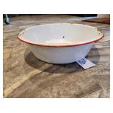 Vtg White Porcelain Enamel Ware Wash Basin