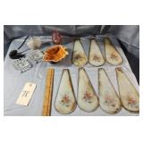 VTG Frosted Touch Lamp Glass Panels QTY 7 &