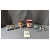 Alabaster Toby Mugs & Egg, Royal Winston Mugs