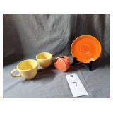 VTG Fiesta Ware Persimmon, Pale Yellow, Tangerine