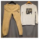 Nike Long Sleeve White Shirt/Sweat Pants, YXL