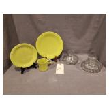 Fiestaware Lemongrass Dinner/Salad Plates & Mug