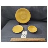 Fiesta Ware Yellow Dinner/Salad Plates and Bowl