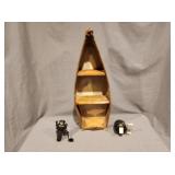 VTG Wooden Canoe Book Shelf & Fishing Reels