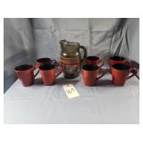 1970-80's Anchor Hocking 'Fiesta Strips' Pitcher &