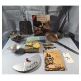 Cook Books, Corn Shuckers, Flour Sifter, Strainer