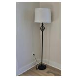 Floor Lamp Rubbed Oil bronze with Linen Shade 5'