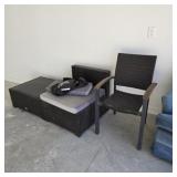 Wicker outside chair & ottoman
